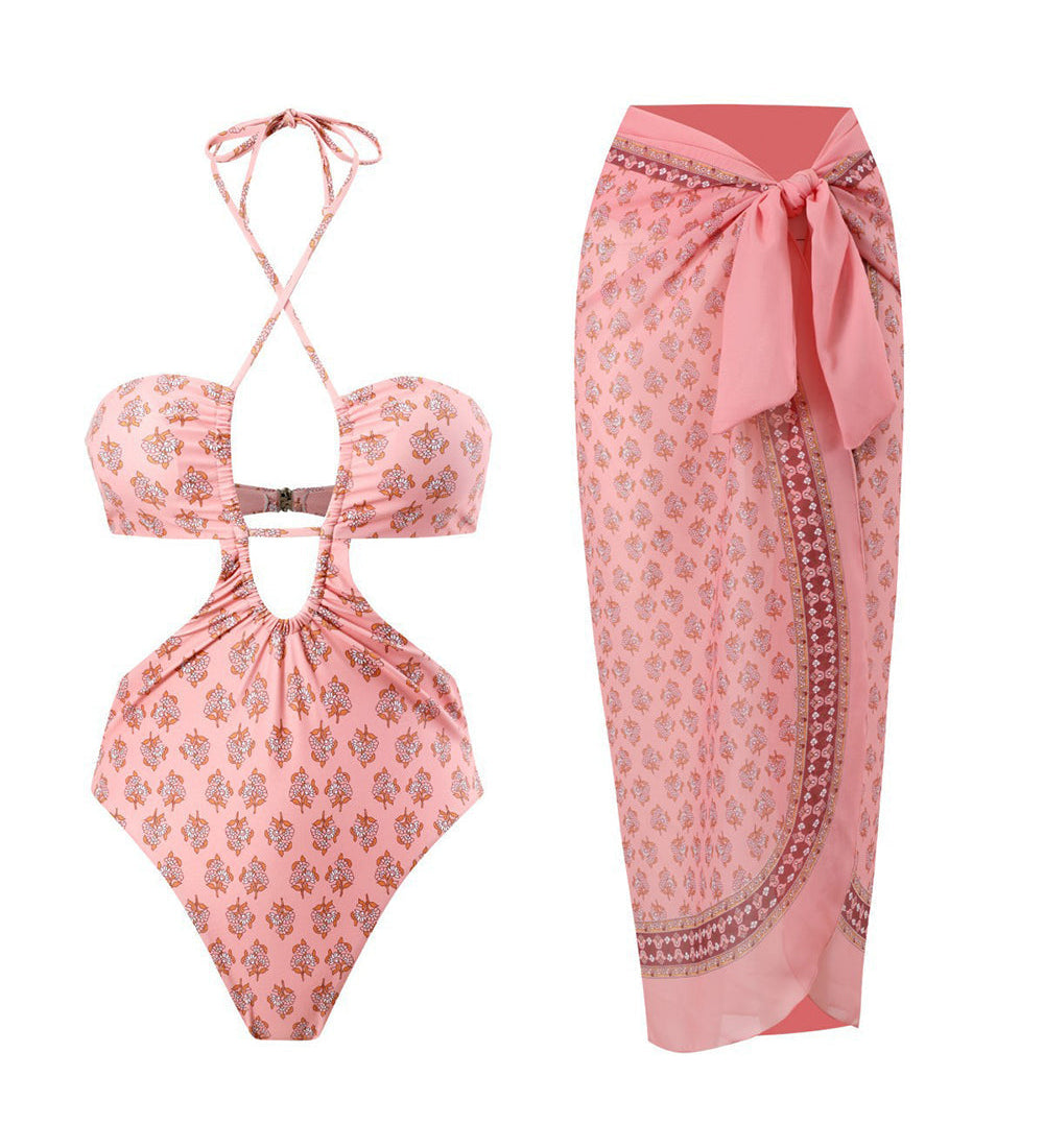 Maiô estampado recortado (com lenço)