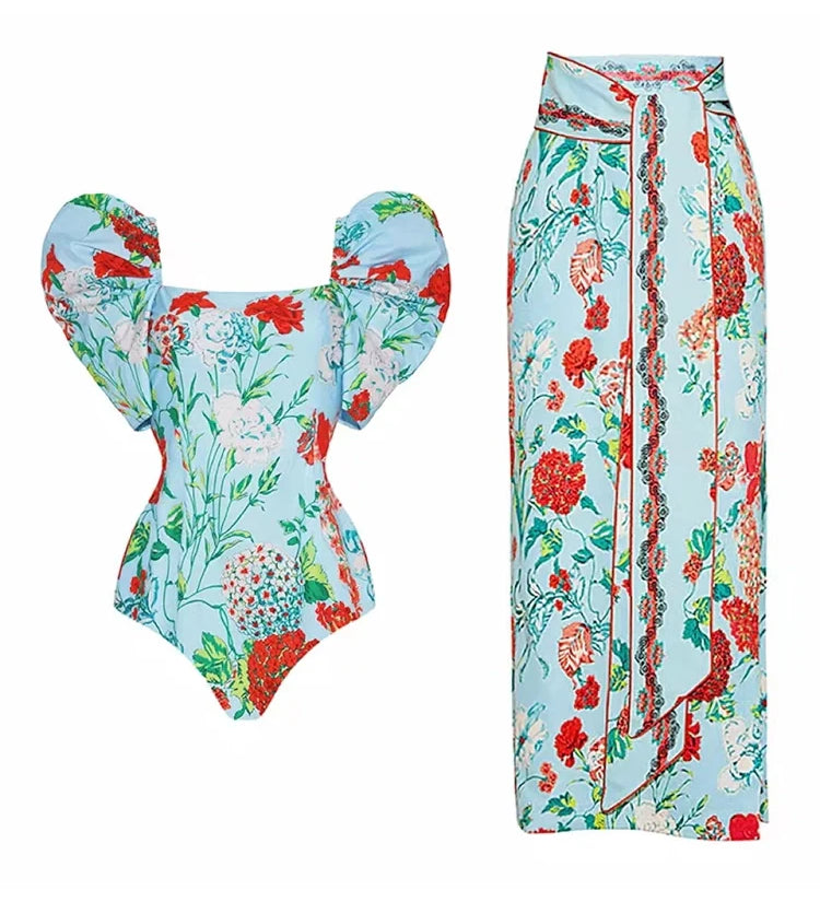 Lace Trim Tie-Up French Style Bikini Set
