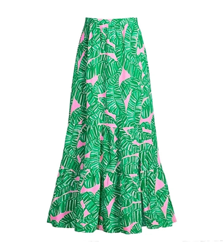 Green Zip-Up Floral Surf Set