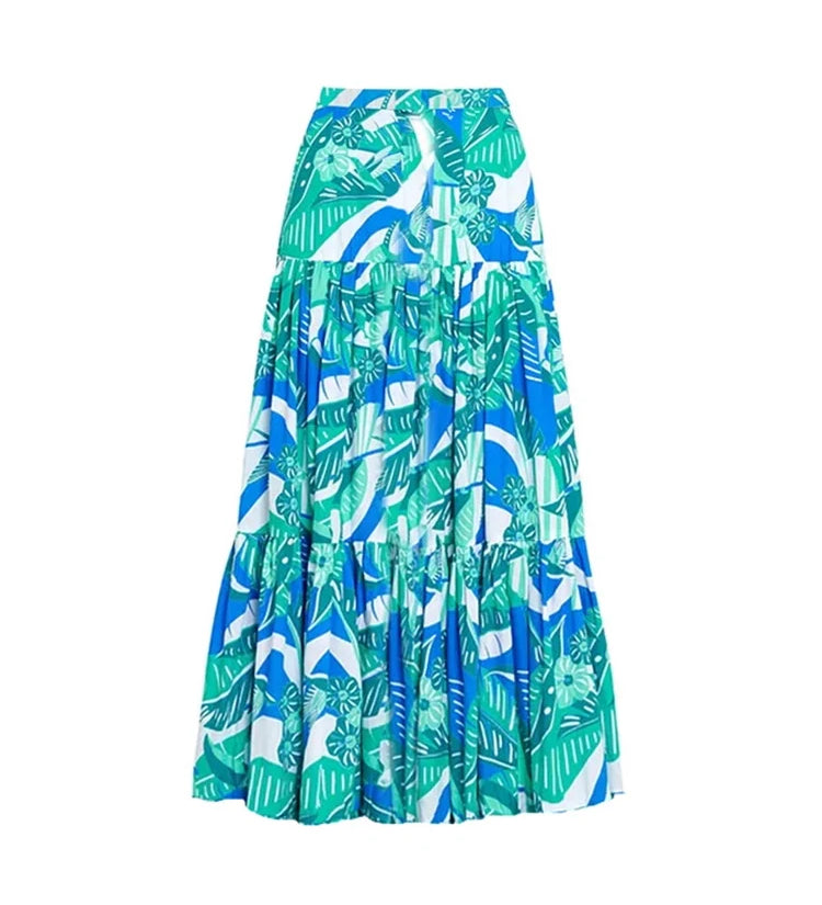 Strapless Ruffle Floral Swimsuit Set