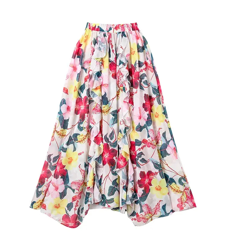 3D Floral Cutout Swimsuit One Piece Set