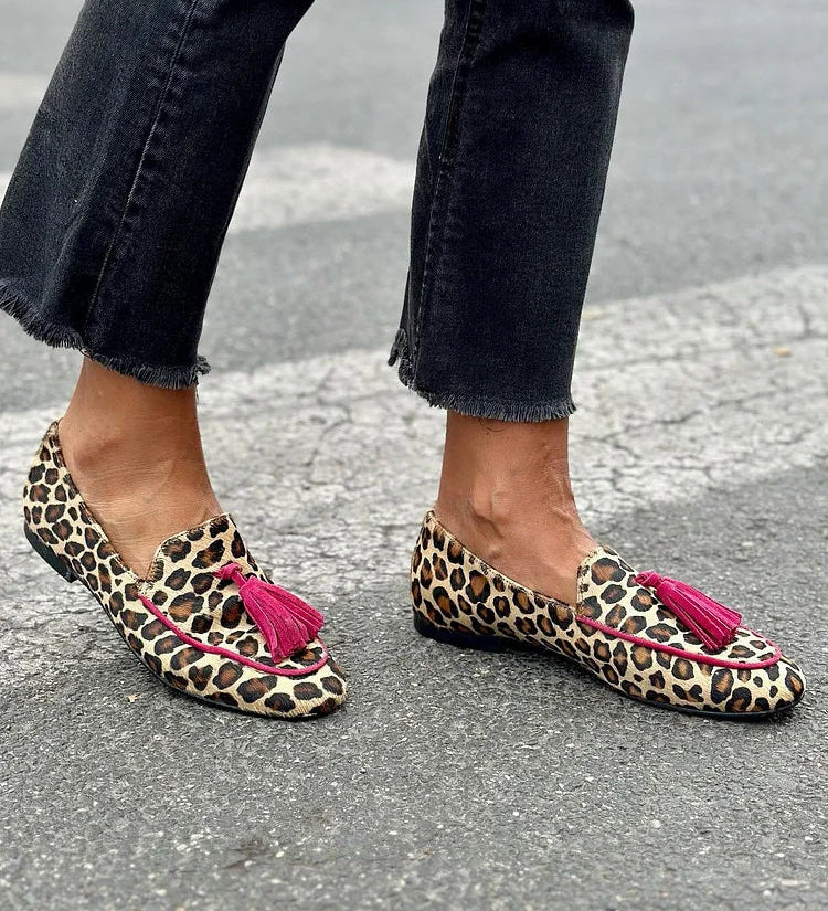 Tamareira - Mocassins com padrão de leopardo