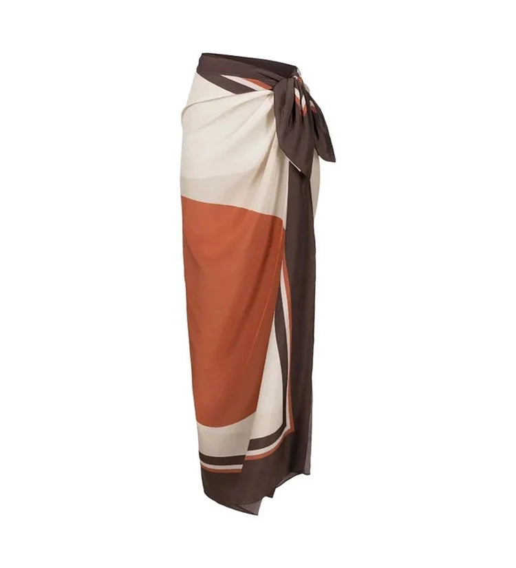 Luxury Reversible Swimsuit with Hermes-Inspired Print