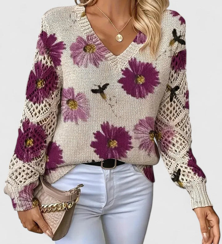 Sabina - Camisola Casual com Estampa Floral