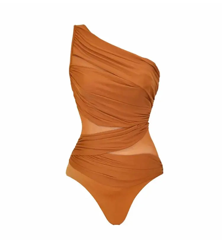 One-Shoulder Monokini Swimsuit Set