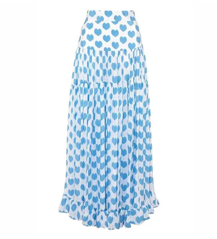 Printed One-Piece Skirted Swimsuit Set