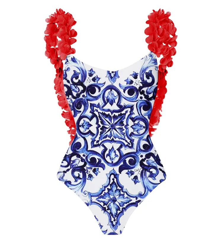 Reversible Colorblock One-Piece with Appliqué