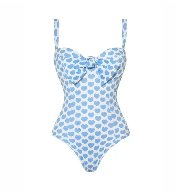 Printed One-Piece Skirted Swimsuit Set