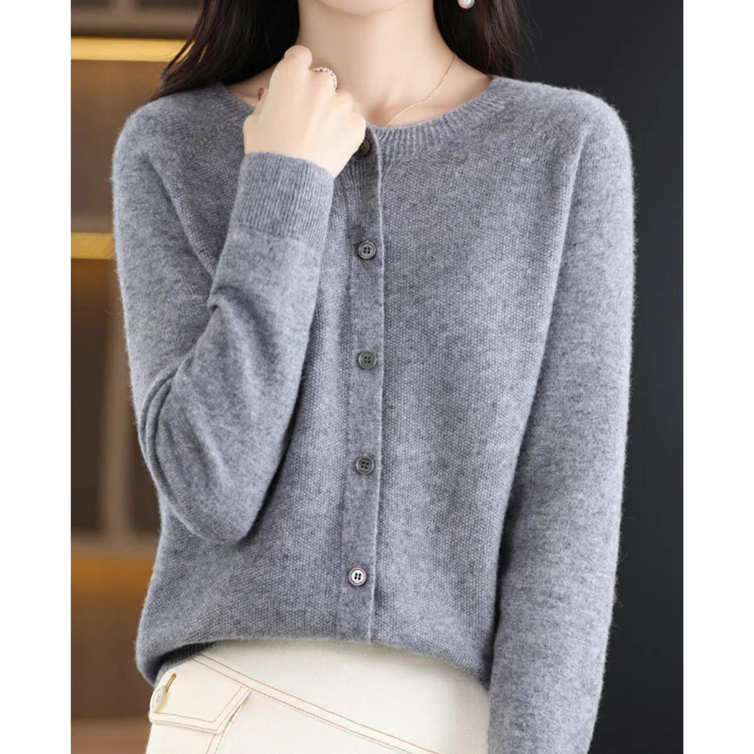Alice | Cardigã de Lã Merino e Cashmere