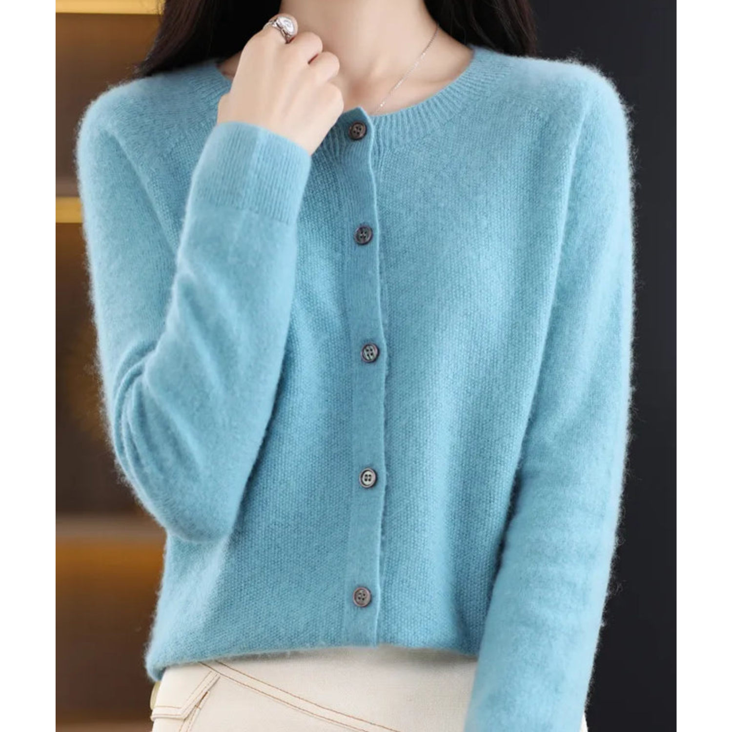Alice | Cardigã de Lã Merino e Cashmere