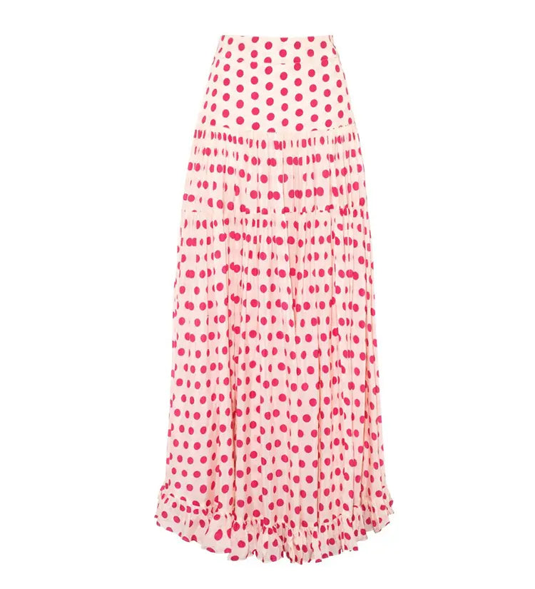 Pink Printed Skirted One-Piece Swimsuit Set