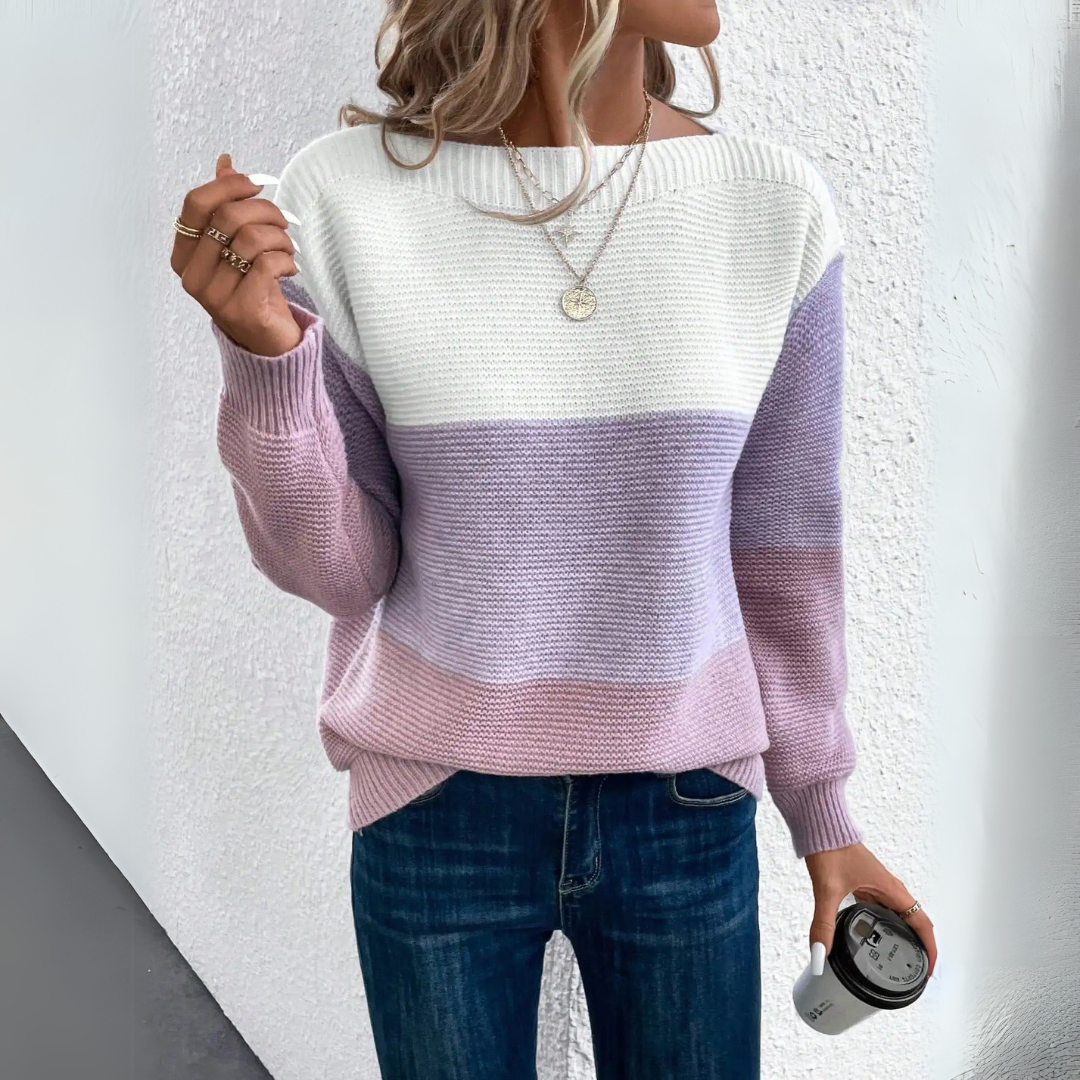 Elói - Camisola Chic em Retalhos Tricolores