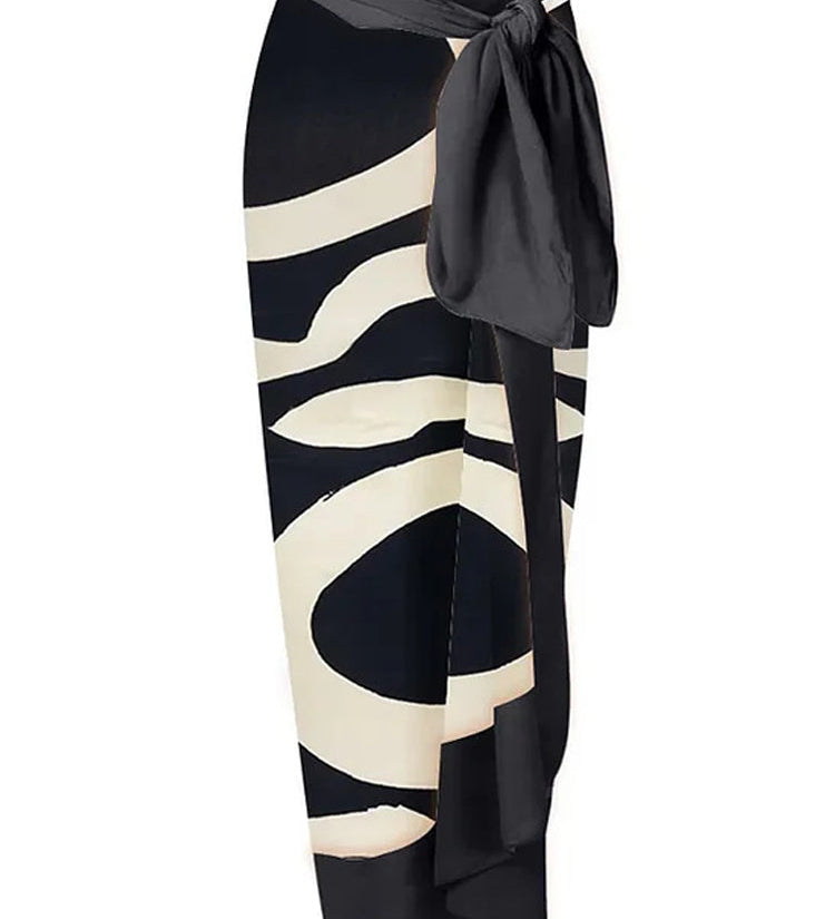 Colorblock Halter High-Waist One-Piece Swimsuit