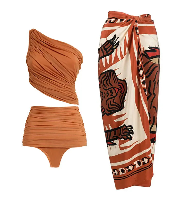 Retro Mesh Patchwork Bikini Set