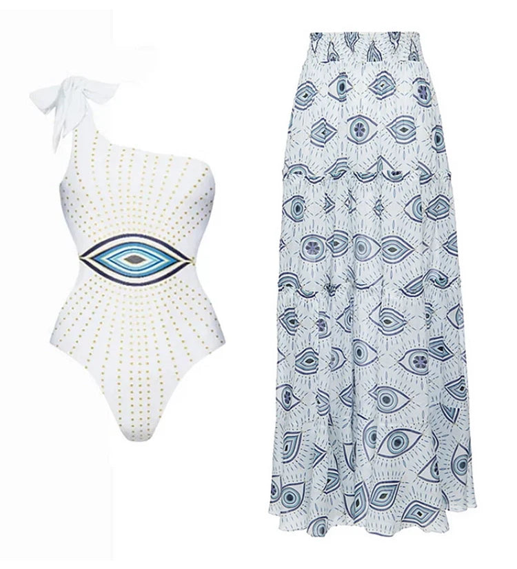 Evil Eye Print One-Piece Swimsuit