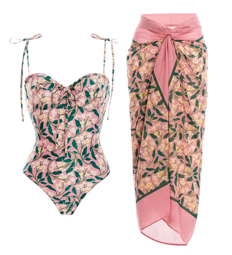 Ruffle High-Waist Floral Bikini Set