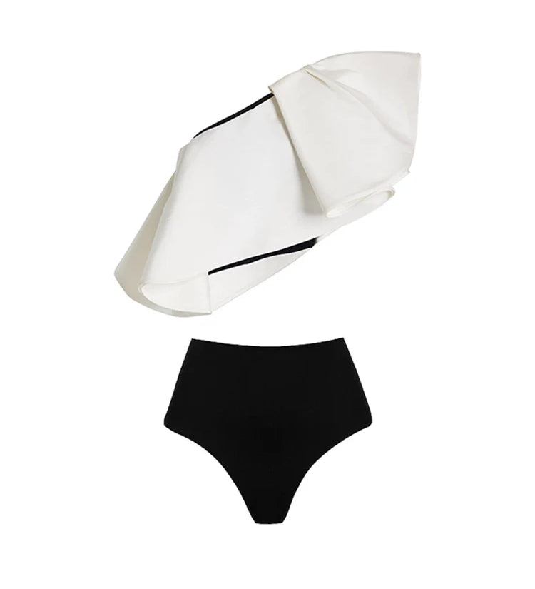 Bikini Set with Polka Dot Wrap Skirt