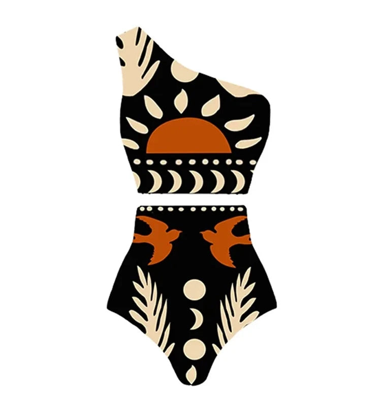 Printed High-Waist Bikini Set