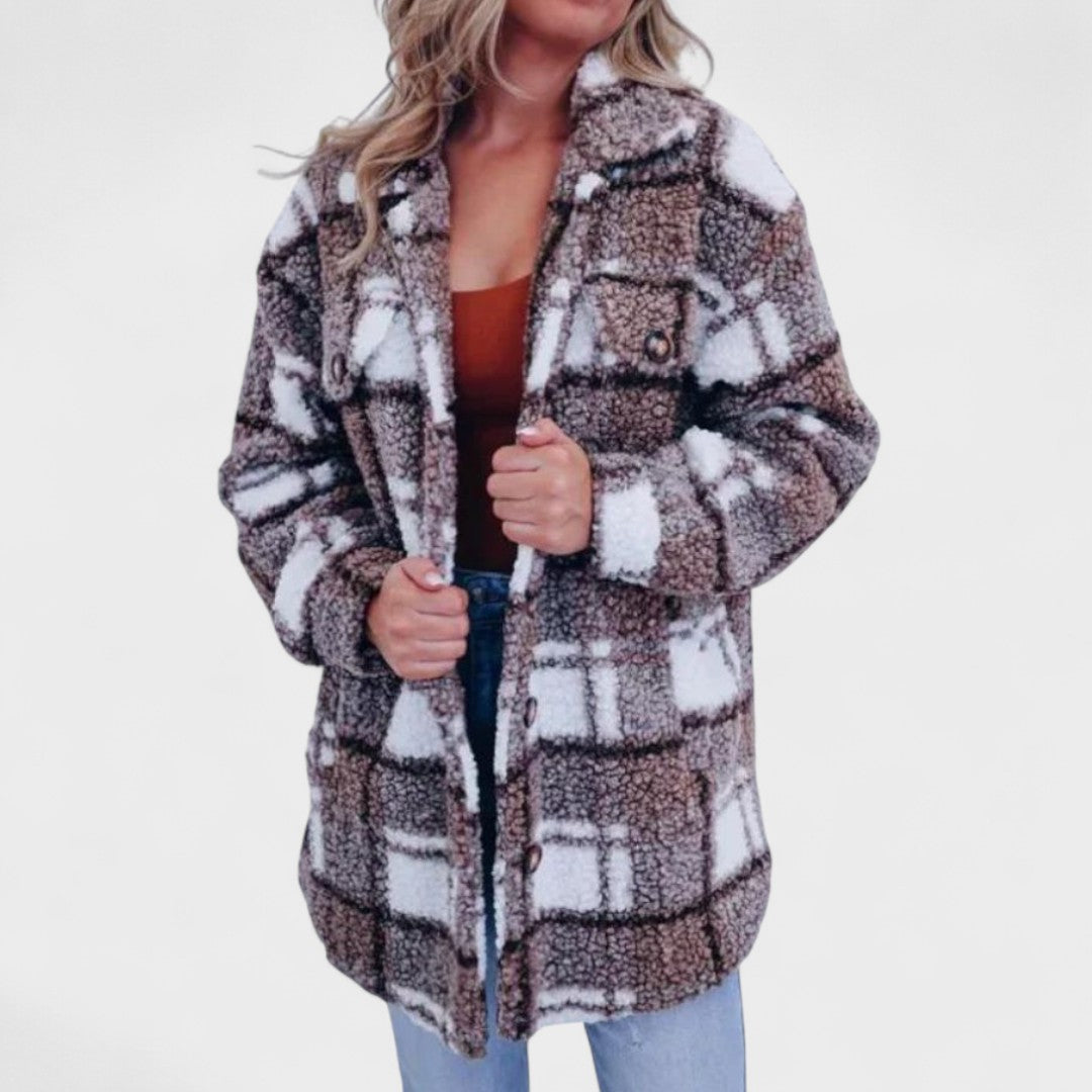 Margarida - Casaco Polar Estilo Xadrez