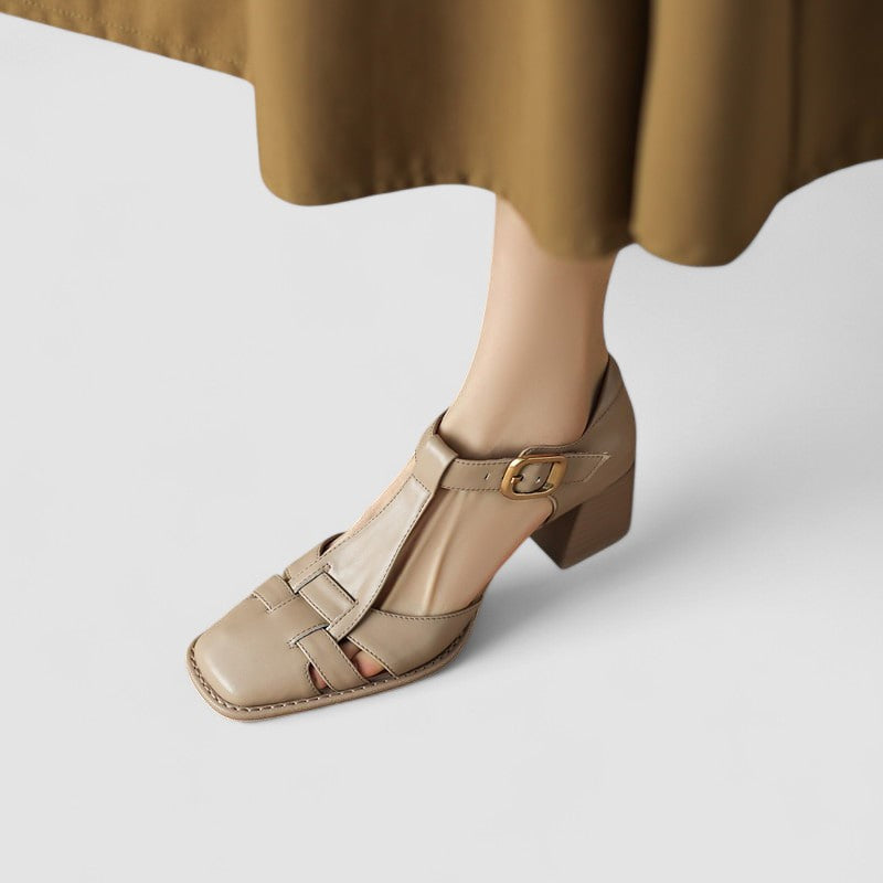 Sofia - Salto Bloco T-Strap