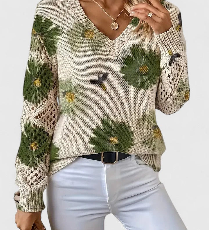 Sabina - Camisola Casual com Estampa Floral