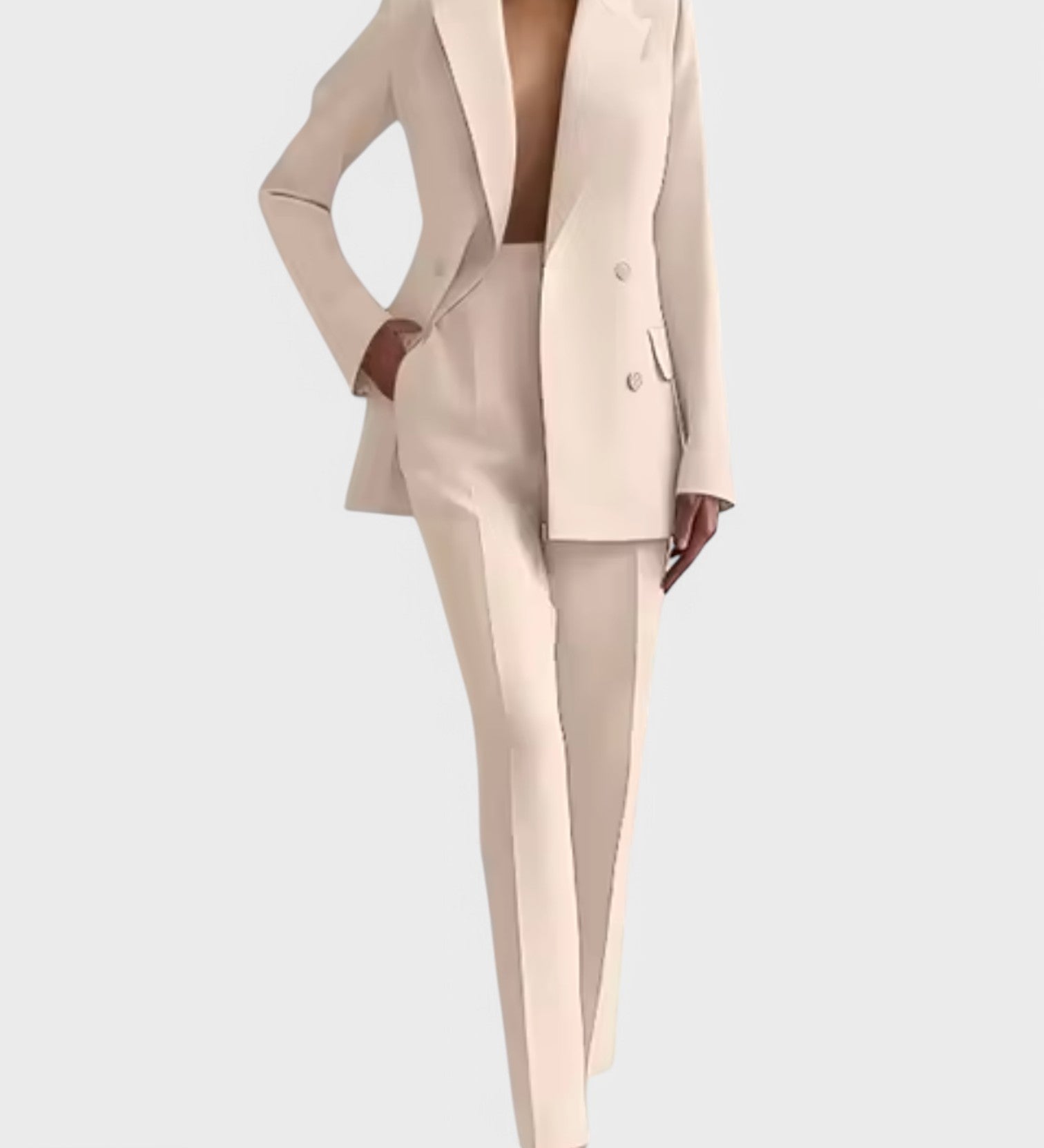 Marisa – Conjunto de Blazer e Calças de Pregas