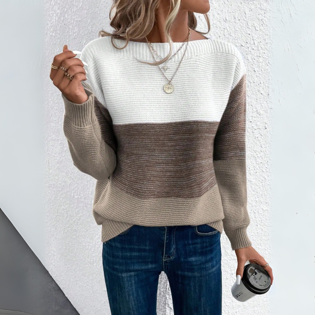 Elói - Camisola Chic em Retalhos Tricolores