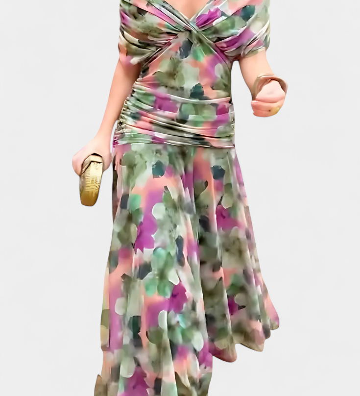Vestido  Éden – Fluidez com Decote