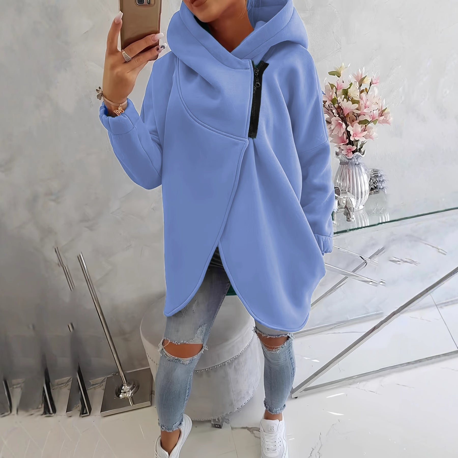 Dorotéia - Hoodie Confortável com Zíper