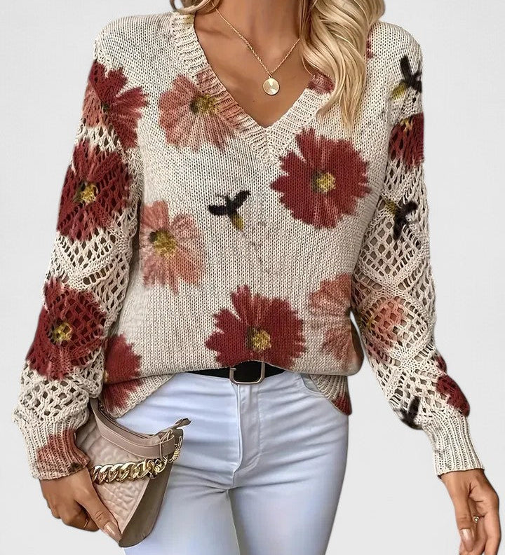 Sabina - Camisola Casual com Estampa Floral