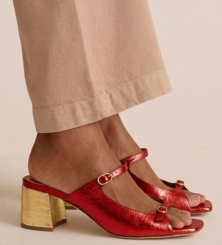 Hermelinda - Sapatos Slingback Ouro