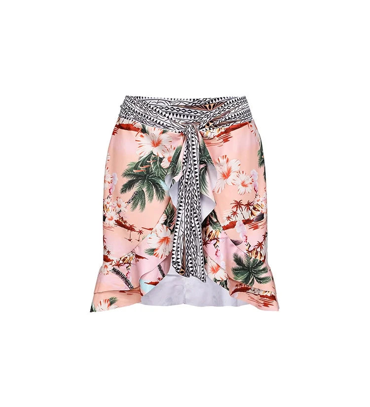 Palm Tree Print Vacation Bikini Set