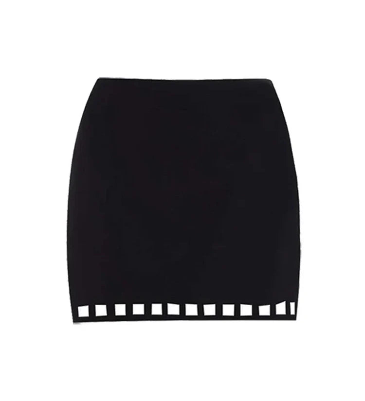 Sexy Cutout Swimsuit with Mini Skirt Set