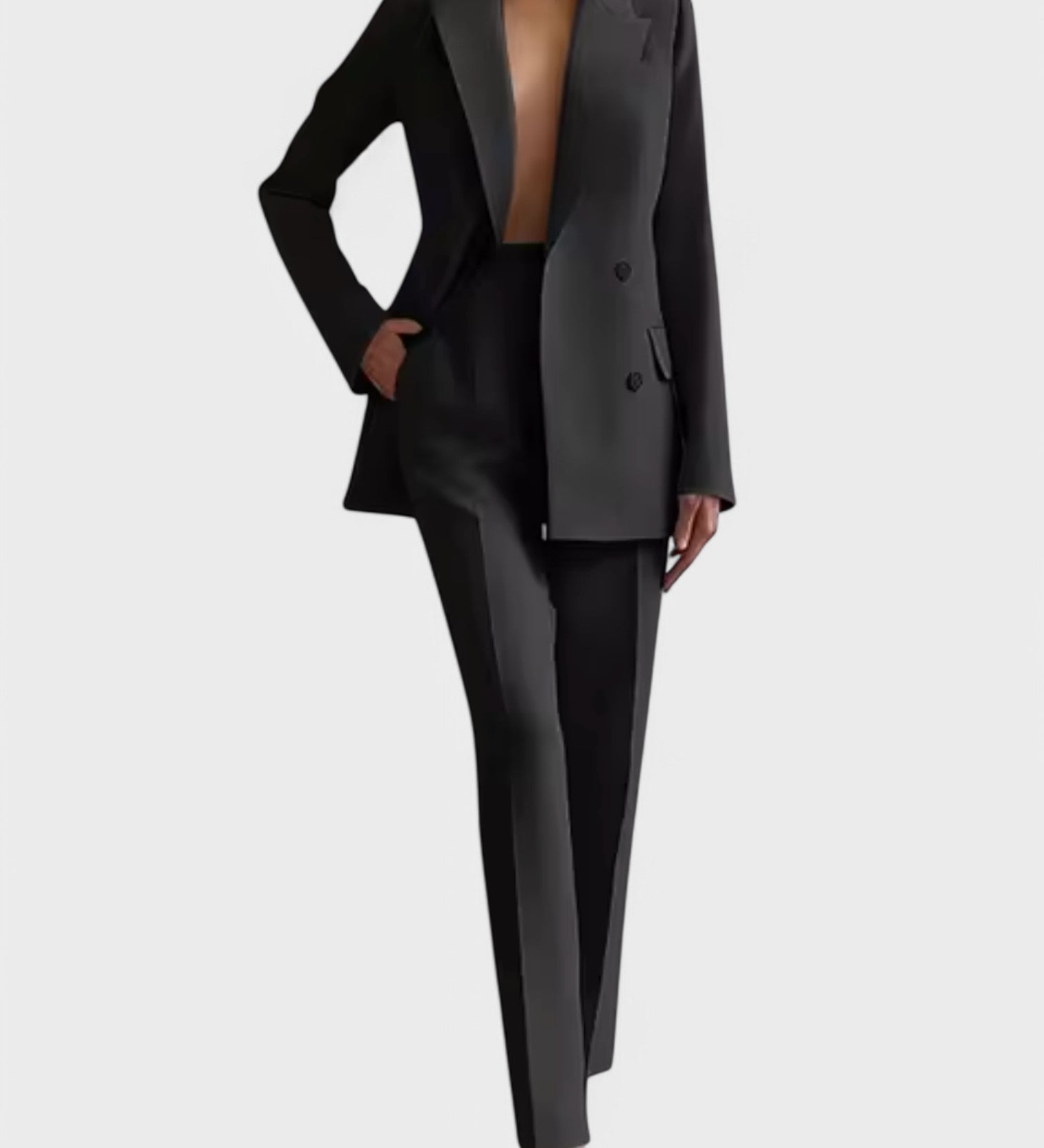 Marisa – Conjunto de Blazer e Calças de Pregas