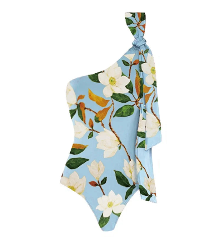 Fresh Floral One Piece Swimsuit Set