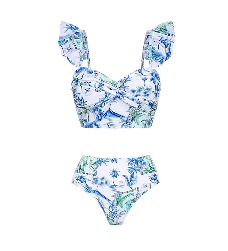 Tropical Print Two-Piece Bikini Set