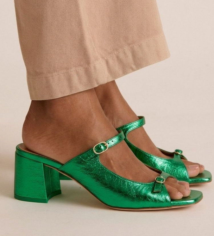 Hermelinda - Sapatos Slingback Ouro