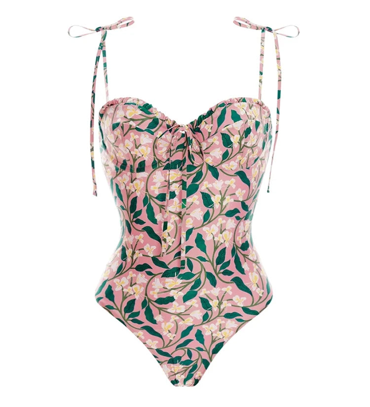 Ruffle High-Waist Floral Bikini Set