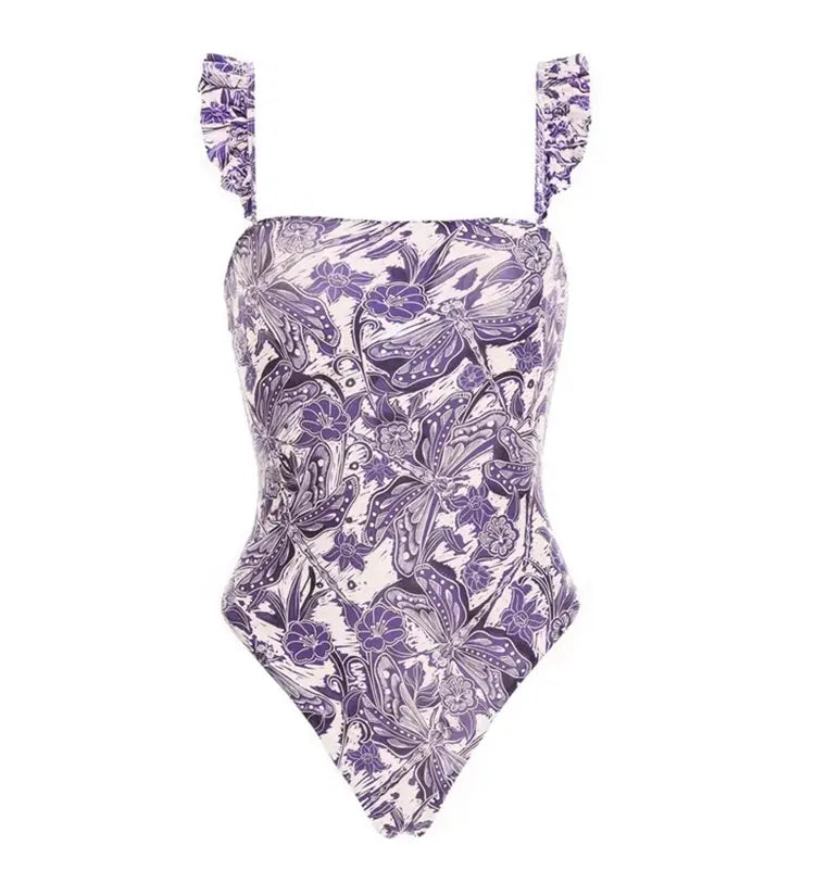 Dragonfly Ruffle Bikini Swimsuit Set