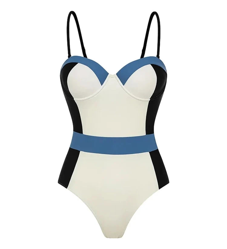 Colorblock Structured One Piece Swimsuit