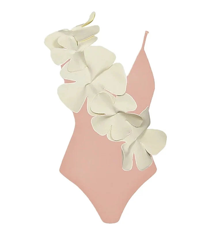 Tie Fresh Floral One Piece Swimsuit