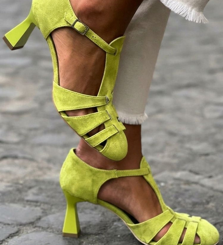 Ylenia - Sandálias Cut-out Verde