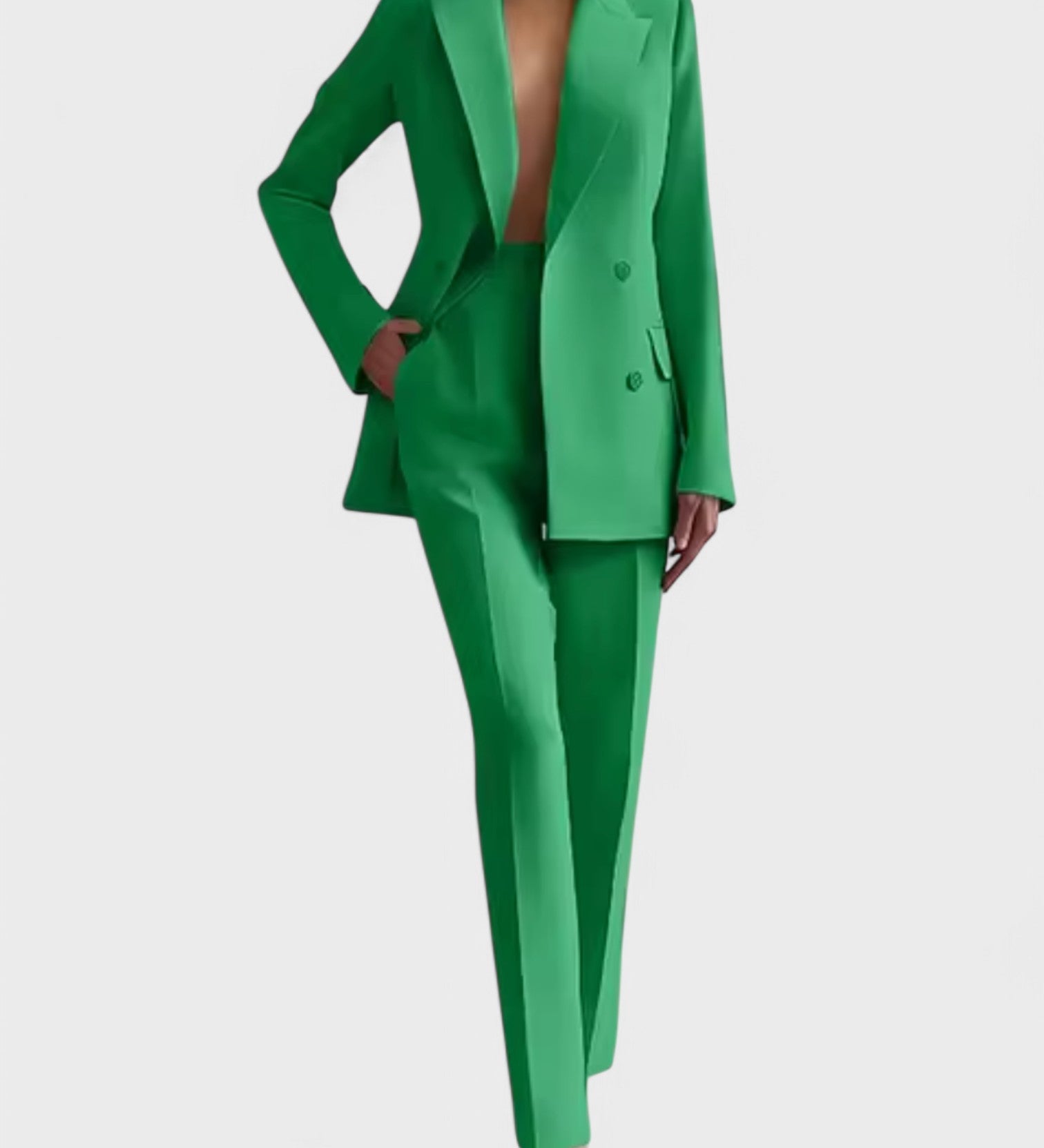 Marisa – Conjunto de Blazer e Calças de Pregas