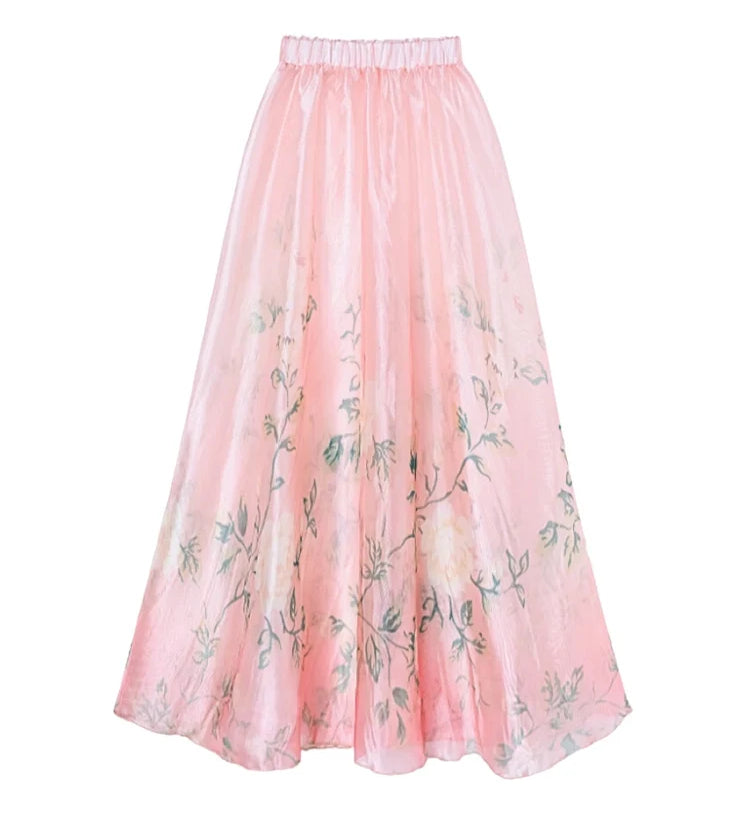 Pink Floral One-Piece with 3D Crystal Flowers