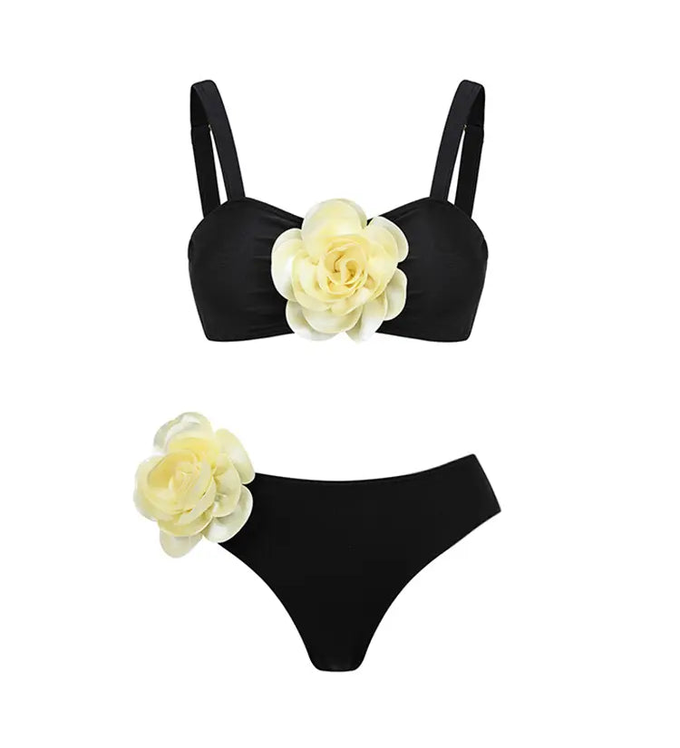 Halter 3D Floral Sexy Bikini Set