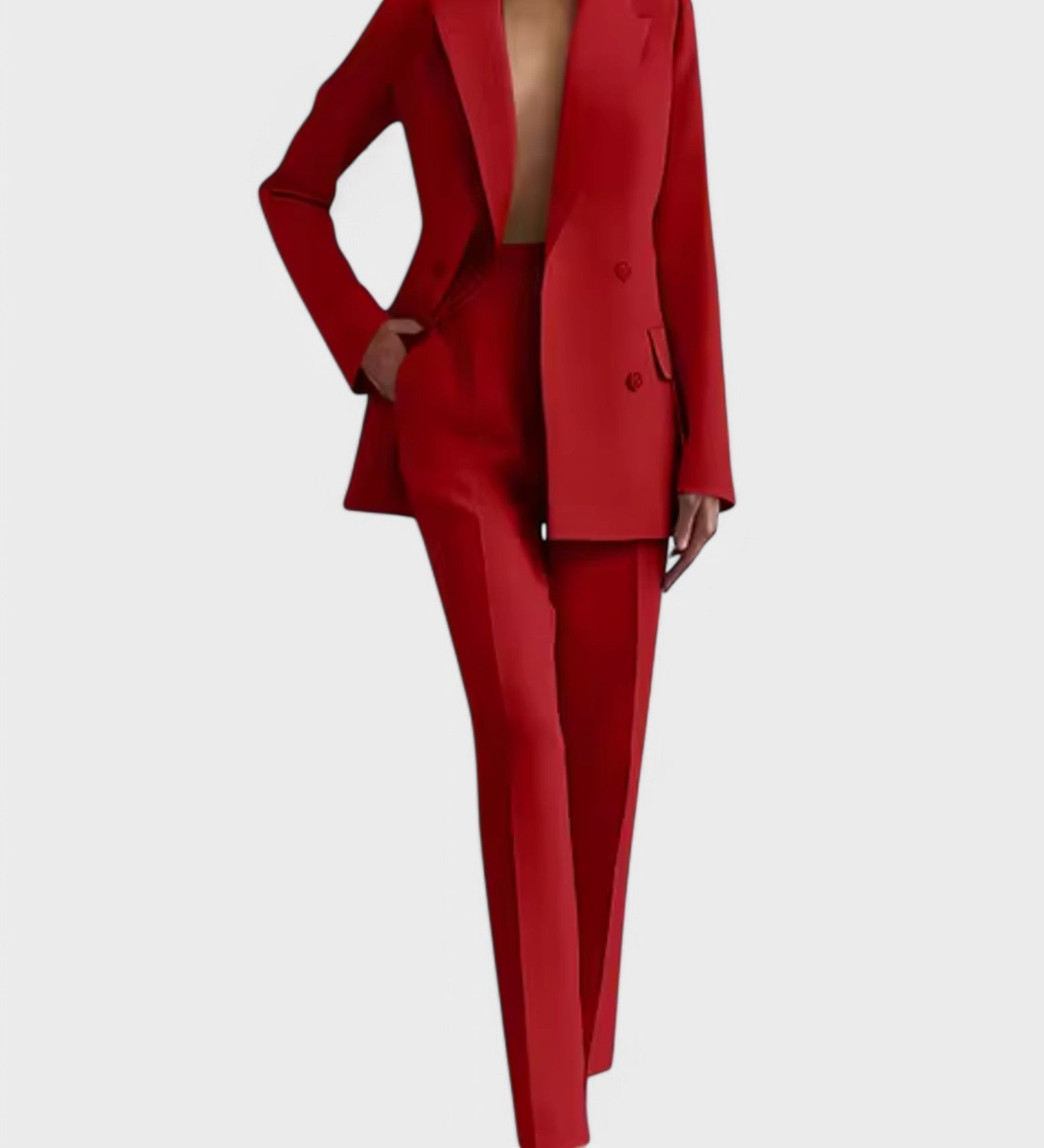 Marisa – Conjunto de Blazer e Calças de Pregas