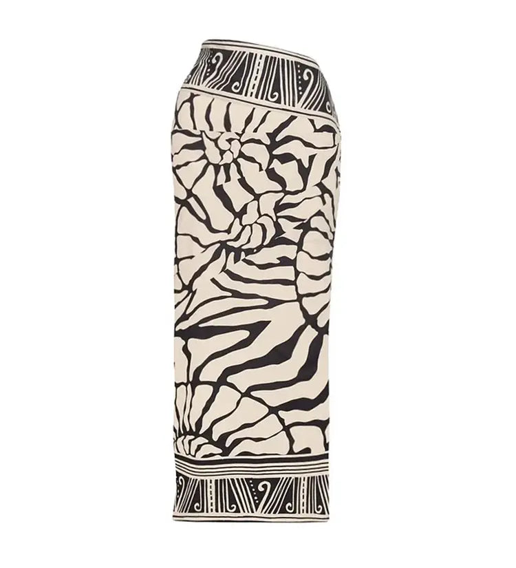 Halter Printed Swimsuit Set with Detachable Sleeves