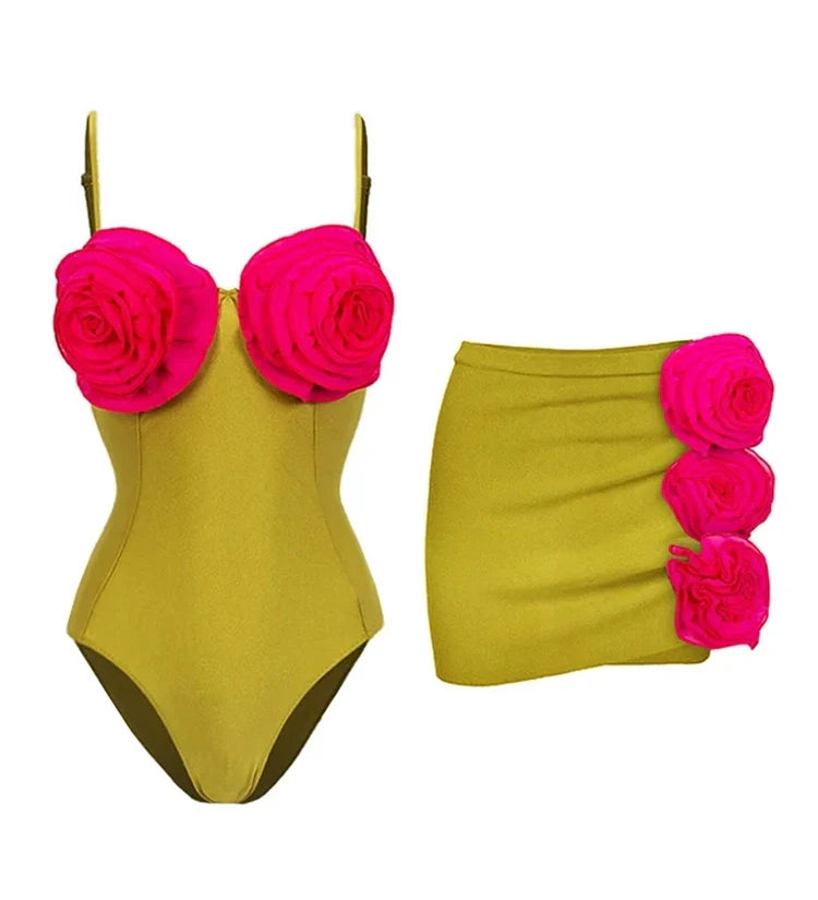 Floral Decor One-Piece Swimsuit