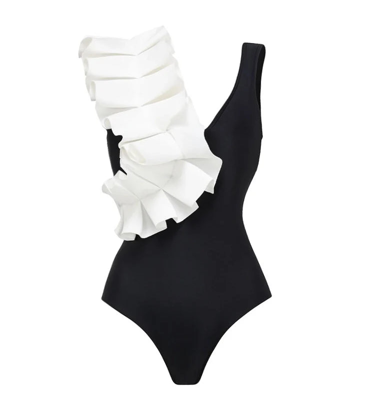 Elegant Polka Dot One-Piece Swimsuit