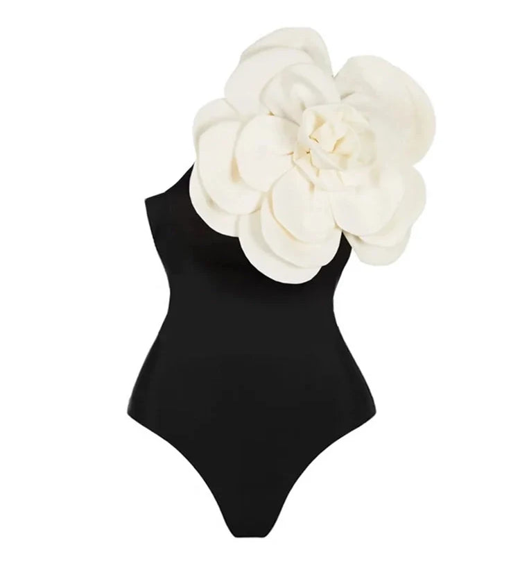 3D Floral One-Piece Swimsuit